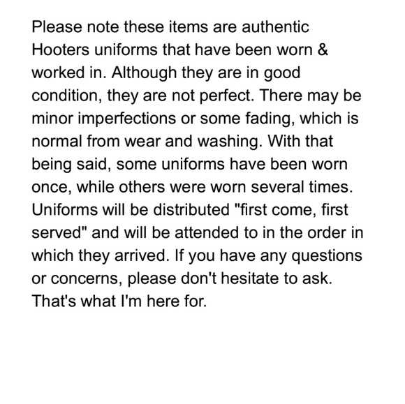 ✳✳Hooters Official Uniforms✳✳ - Picture 5 of 5